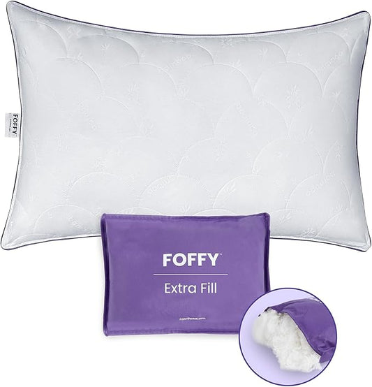 Adjustable Soft Bed Pillow for Back, Stomach, and Side Sleepers, Supportive, Cotton, Viscose, Breathable and Oeko-Tex Certified (Queen)