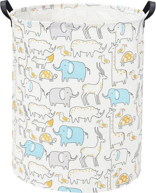 Animal Baby Laundry Basket Baby Hamper Kids Toy Storage Bin for Boys Room Decor Baby Nursery Hamper Gift Baskets for Bedroom Bathroom(Animal)