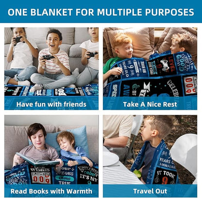 9 Year Old Boy Gifts Birthday Gifts for 9 Year Old Boys, Kids Blanket 60 x 80 Inches Warm Flannel Throw Blankets for Boys 9 Year Old Boy Birthday Gifts Ideas