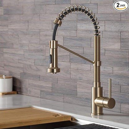 KRAUS Spot Free Bolden™ 18-Inch Commercial Kitchen Faucet with Air Gap in All-Brite™ Antique Champagne Bronze Finish