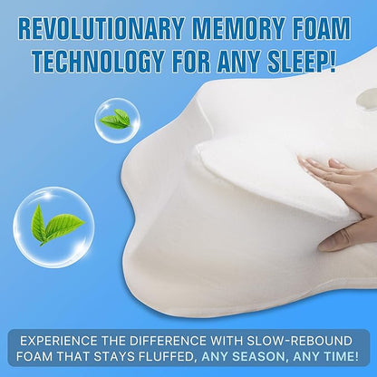 5-Zone Cervical Neck Pillow for Pain Relief, Adjustable Height Contour Memory Foam Pillow for Side Sleepers and Back Sleepers, Ergonomic Orthopedic Bed Pillow for Women, Girls