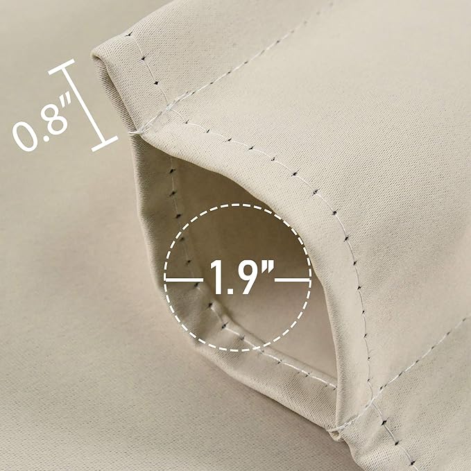 Beige Valance for Windows 52x18 Inch Solid Thermal Insulated Blackout Rod Pocket Kitchen Short Curtain Toppers Valance for Bathroom Living Room 1 Panel