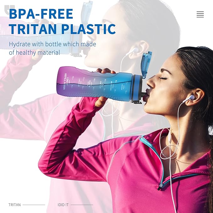 25oz Kids Sports Water Bottles for School with Spout Lid (Blue Purple)