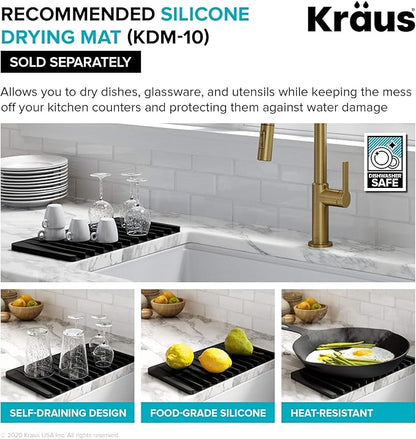 Kraus KWU210-57 Kore 2-Tier Workstation Undermount 16 Gauge Stainless Steel Single Bowl Kitchen Sink with 10 Piece Chef’s Kit of Accessories, 57 inch