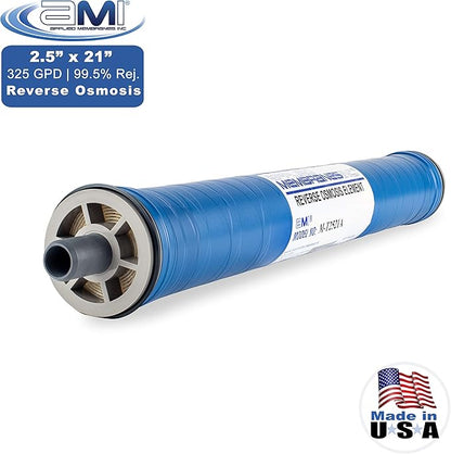 2.5" x 21" Reverse Osmosis Membrane Element for Tap Water | High Rejection 325 GPD at 225 psi | 99.5% Rejection | Replacement Commercial RO Membrane | Applied Membranes USA M-T2521A