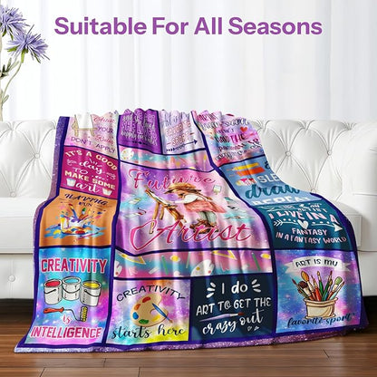 Artist Gifts Blanket, Gifts for Artists, Art Gifts for Women, Art Teacher Gifts, Birthday Gift for Art Lovers, Gifts for Artists Women, Artist Gifts, Painting Blanket 50x60 in