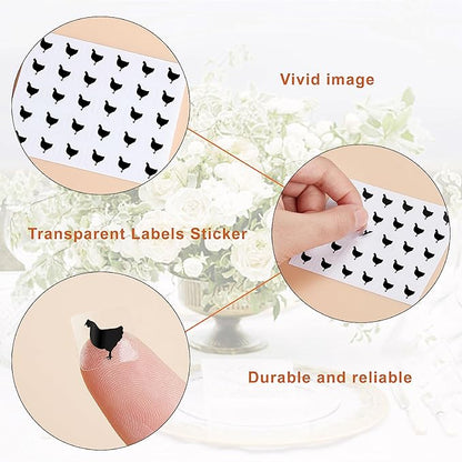 OLYCRAFT 1200pcs 4 Styles Black Meal Stickers 1 Inch Food Choice Sticker Beef/Chicken/Fish/Carrot Wedding Meal Indicator Stickers Kitchen Stickers for Place Card Wedding Party Supplies