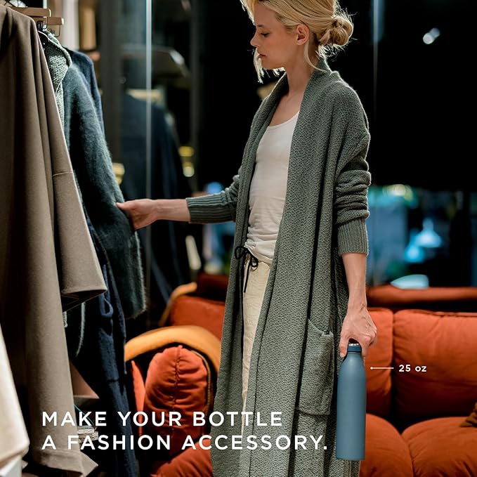 LARS NYSØM Stainless Steel Insulated Water Bottle 12oz 17oz 25oz 34oz 51oz | BPA-free Insulated Thermo Flask for Hot and Cold Beverages | Leakproof Drinking Bottle (Pumpkin Orange, 34oz)