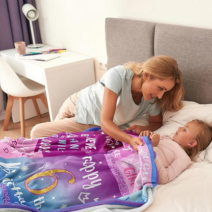 6 Year Old Girl Birthday Gifts Blanket, 6 Year Old Girl Gifts, Birthday Gifts for 6 Year Old Girls, 6th Birthday Decorations for Girls, Six Year Old Girl Birthday Gifts 60"X50"