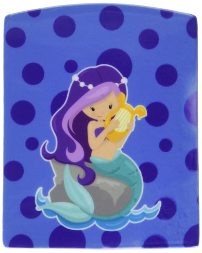 Caroline's Treasures BB8827CNL Beach Mermaid Purple Hair Grace Ceramic Night Light Compact, UL-Certified, Ideal for Bedroom, Bathroom, Nursery, Hallway, Kitchen, 6x4x3, Multicolor