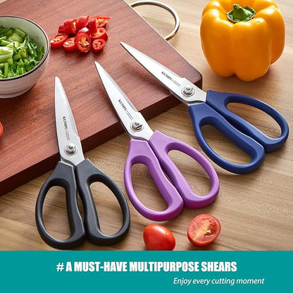 KUNIFU Kitchen Scissors All Purpose Heavy Duty, Kitchen Shears Come Apart Dishwasher Safe, Ultra Sharp Stainless Steel Kitchen Gadgets, Cooking Cutter for Chicken, Meat, Poultry, Fish, Herbs, Grape