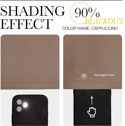 NICETOWN Blackout Window Curtains and Drapes for Kitchen, Window Treatment Thermal Insulated Solid Grommet Blackout Drapery Panels (Set of 2, 34 by 72 inches, Cappuccino)