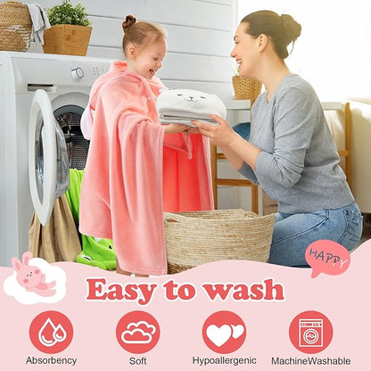 6 Pcs Hooded Towel for Kids Toddler Bath Towels 27.6" x 55" Large Kids Beach Towels for 3-10 Years Soft Pool Towel with Animal Hoods for Boy Girl