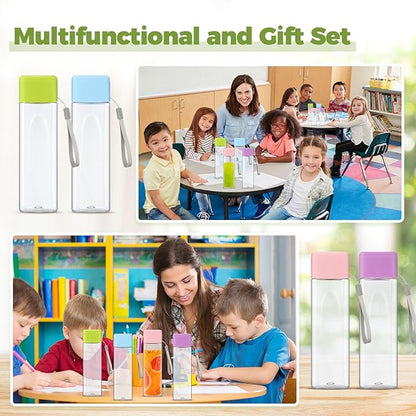 20 Pieces Water Bottle Bulk 17 oz Plastic Sports Water Bottles Reusable Leak Proof Portable Drink Bottles Large with Lid for Outdoor Fitness(Pink, Blue, Green, Purple)