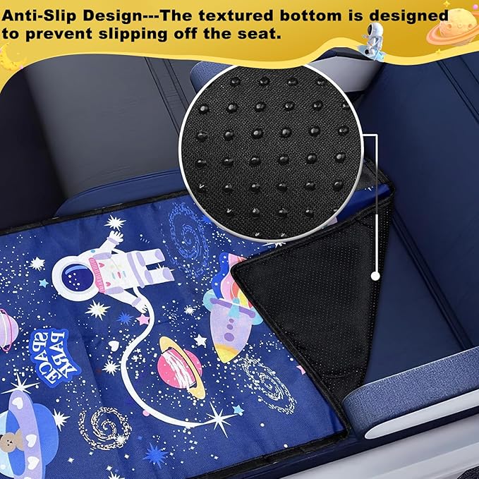 Airplane seat Extender for Kids，Airplane Bed for Toddler,Toddler Airplane Travel Essentials-Portable Toddler Travel Plane Bed, Toddler Airplane Bed Must Haves for Kids Baby