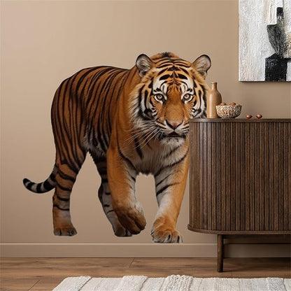 Lifelike Tiger Wall Decal 3D Animals Wall Sticker Safari Wall Decor for Nursery Kid'sroom School Classroom Livingroom Bedroom Bathroom Decoration (Lifelike Tiger 10)