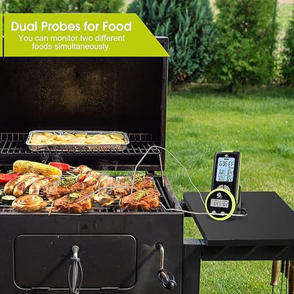 AIMILAR Remote Meat Thermometer for Cooking - Dual Probes Digital Meat Temperature Thermometer Magnetic for Grilling and Smoking with Clip Timer Alarm for Kithen Oven