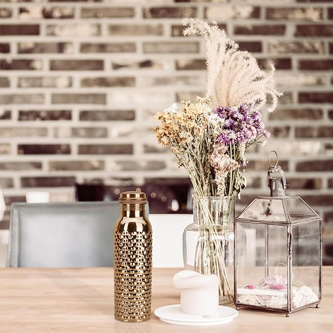 Copper Water Bottle For Drinking Black Pure Copper Ayurvedic Water Bottle 1000 ML Leak Proof,Water Bottle for Carrying Bag For for Sports, Gym,Yoga Travel,Water Bottle for Gym,Office,Hiking