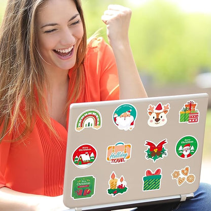 Christmas Stickers 50PCS, Lifany Christmas Stickers for Kids and Teens, Vinyl Stickers for Students Stocking Stuffers Christmas Party Favors,Christmas Crafts for Kids
