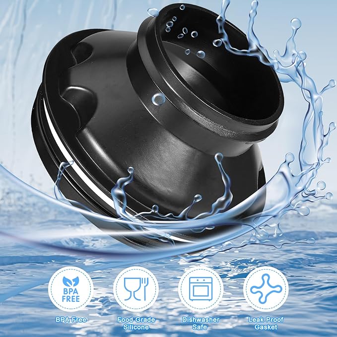 Aobiono Water Bottle Adapter for Stanley 40oz Quencher Tumbler to Cirkul, Lid Cap Converter Accessories, BPA Free Plastic, Food Grade Silicone Gasket Leakproof (Black)