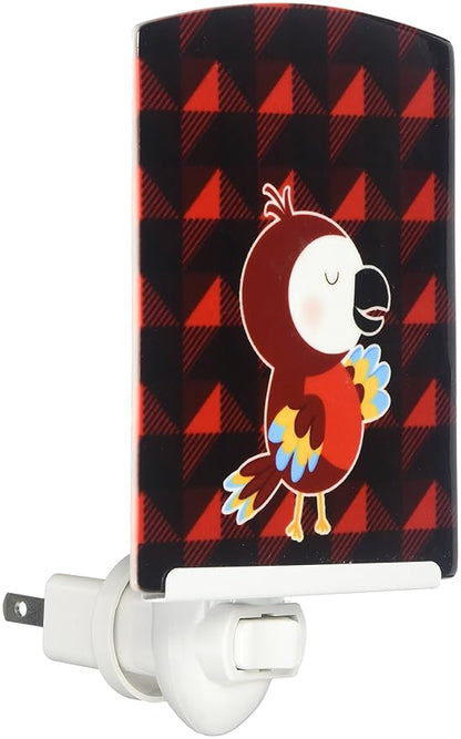 Caroline's Treasures BB7024CNL Parrot Ceramic Night Light Compact, UL-Certified, Ideal for Bedroom, Bathroom, Nursery, Hallway, Kitchen, 6x4x3, Multicolor