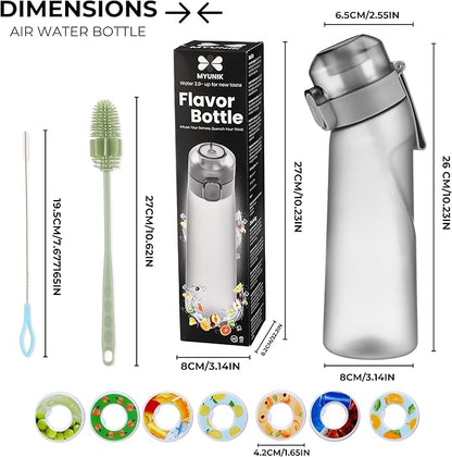 Air Water Bottle 650ML - Scented Air Water up Bottle with 7 Flavor Pods, BPA-Free Tritan, With Cleaning Kit | Sugar-Free Hydration Solution Flavored Water Bottle