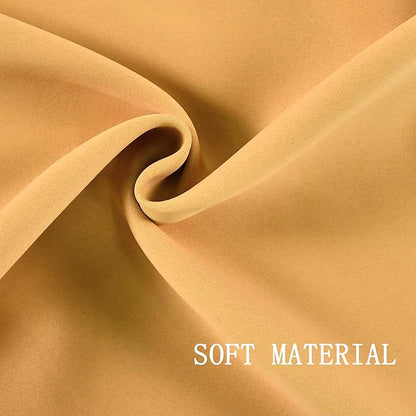 Mustard Yellow Valance for Kitchen Windows Solid Gold Yellow Blackout Curtain Valance with Grommet for Bedroom Short Straight Drape Valance for Living Room 52X18 1 Panel