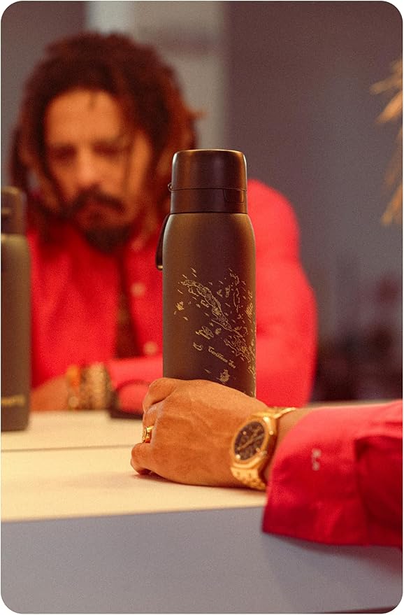 Marley Designed Bottle Pro Reusable Water Bottle with Filter, 80+ contaminants Filtered, BPA Free, Sustainable Refills, 750ml, Filter Bottle + 1 Refill Included