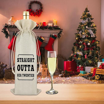 30 Years Old Happy Birthday Gift Wine Bag Funny 30th Birthday Gifts for Women Cotton Wine Wrap Bag Turning 30 Gifts Burlap Wine Bottle Bag 30th Anniversary Ideas Gift for Mom Wife Friend Sister