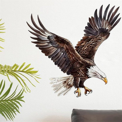 Watercolor Style Eagle Wall Decal Animals Wall Sticker Safari Wall Decor for Nursery Kid'sroom School Classroom Livingroom Bedroom Bathroom Decoration (Watercolor Style Eagle 3)
