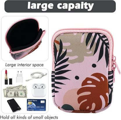 Water Bottle Pouch Cup Accessories for Women Quencher Adventure IceFlow 20oz 30oz 40oz Tumbler Pouch with Handle Running Pouch Bag for Cards Keys(Khaki Leaf)