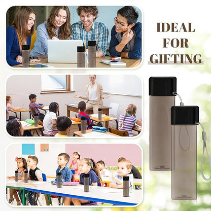 Mifoci 20 Pieces Water Bottle Bulk 17 oz Plastic Water Bottles Bulk Gym Sports Adults Reusable Large Water Bottles for Outdoor Fitness(Black,Rectangle)