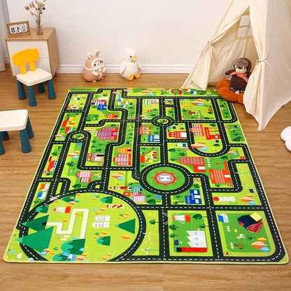 Kids Rug 5x7 Kids Room Rugs for Bedroom Carpet Kids Educational Rug Extra Car Rug Soft Crawling Play Mat for Children Toddlers Classroom Playroom