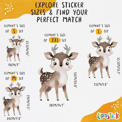 Animals Wall Decals for Kids by Lipastick – Cartoon Animal Wall Stickers – Forest Animal Wall Decals for Kids Boys Baby Girls – Kids Wall Decals Bear Fox Deer Hare Raccoon Owl S Size