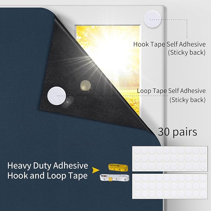 Portable Blackout Shades 100% Blackout Curtains for Bedroom Small Window Curtains No Light Kitchen Windows Insulated for Nursery for Baby Travel Curtain,Navy Blue,56" W x 160" L,1 Panel