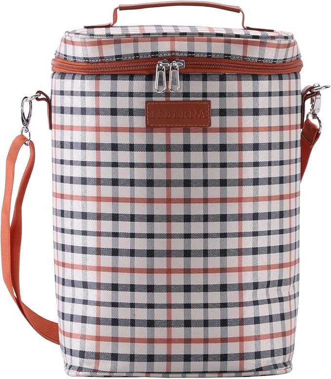 4 Bottle Wine Gift Carrier, Insulated Leakproof Padded Portable Wine Bottle Bag for Travel, BYOB Restaurant, Wine Tasting, Party, Great Gift for Wine Lover