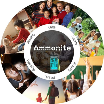 Ammonite Kids Penguin Water Bottle with 3D Glowing LED Light - 14 OZ Tritan BPA Free - Creative Ideal Travel Cup Gift for School Kid Boy Child Holiday Camping Picnic