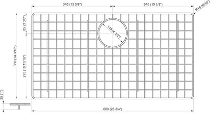 ALFI brand ABGR3322 Grid, Brushed Stainless Steel