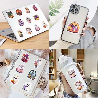 Halloween Stickers for Kids 100 Pcs, Lifany Non-Repeating Halloween Pumpkin Theme Stickers,Waterproof Pumpkin Witch Ghost Cute Stickers for Laptop Water Bottles Envelopes Gifts Tags Crafts Snowboard