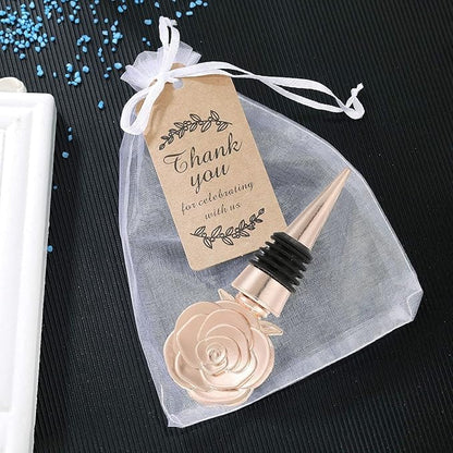 24PCS Wine and Beverage Rose Stopper Rose Gold Bottle Stoppers Keep Wine Fresh Holiday Party,Wedding Birthday Party Decor Wine Stoppers Wine Lovers Funny Gifts(24,Opp Rose Stopper)