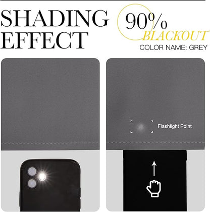 NICETOWN Grey Blackout Curtain Panels for Bedroom, 2 Panels, W29 x L40 inches, Grey, Thermal Insulated Grommet Top Blackout Kitchen Draperies and Drapes