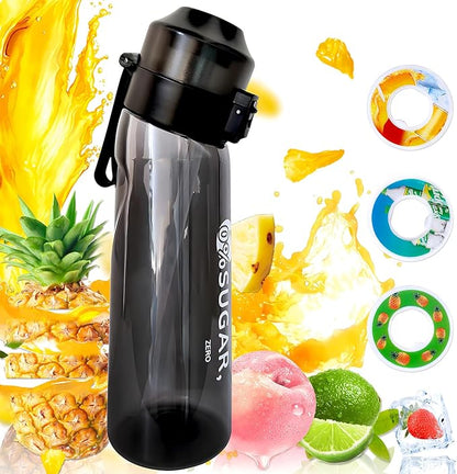 Air Water bottle, Transparent Air Water Bottle with 3 Flavor Pods, 650ml Scent Sports Water Bottle Starter Set with Flavour Pods, 0 Sugar No BPA for Schools, Adults, Outdoor Sports