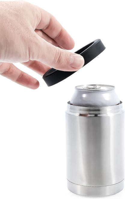 Camco Currituck Stainless Steel Can Holder- Holds 12 oz Drink Cans and Glass Bottles and Much More, Won't Condensate (51863)