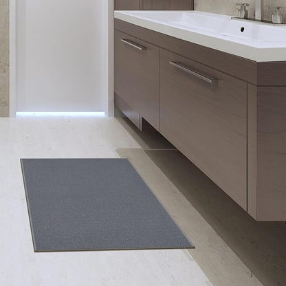 Machine Washable Modern Solid Design Non-Slip Rubberback 2x3 Traditional Area Rug for Entryway, Bedroom, Kitchen, Bathroom, 2'3" x 3', Gray