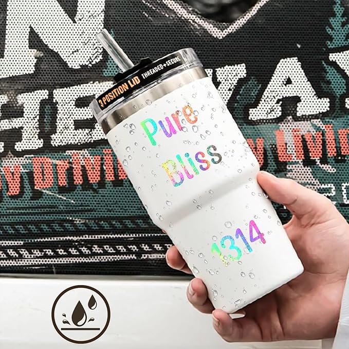 6 Pack Shiny Letters Stickers for Stanley Cups, Self Adhesive Waterproof Vinyl Custom Name Alphabet Number Sticker, Tags Logo Decor for Adults Kids Laptop Sign Desk Classroom