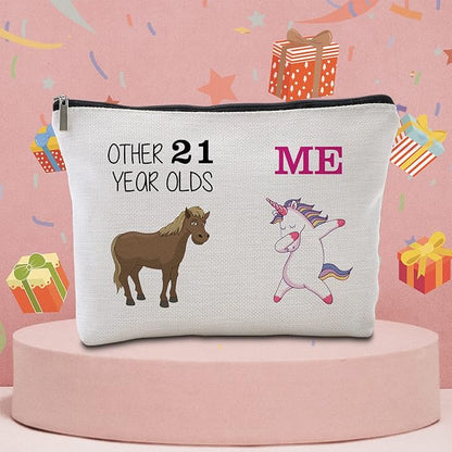 21st Birthday Gifts for Her Travel Makeup Bag Funny Unicorn Gift Bag Other 21 Year Old Me Unicorn Best 21st Birthday Gift Ideas 21 Year Old Birthday Gifts for Her