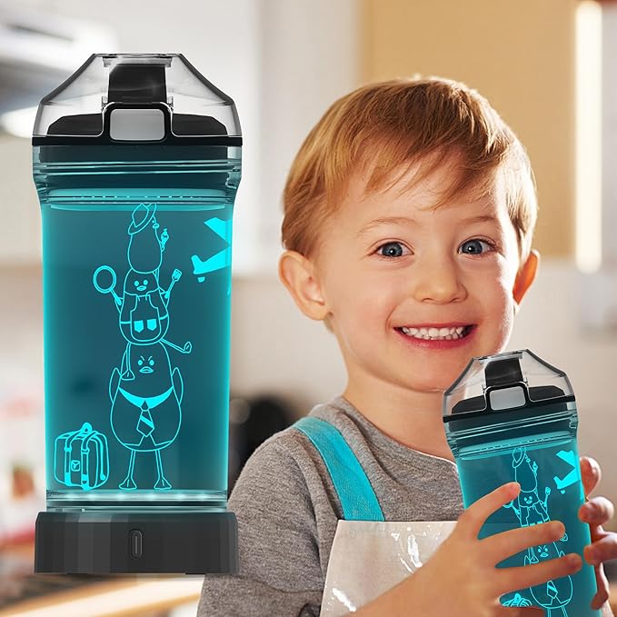 Cute Duck Water Bottle, Light Up Duck Sports Bottle with Glowing 3D LED Light Drink Bottles-Tritan BPA Free. Duck Gifts for Birthday,Christmas,Back to School for Kids Boys Teens