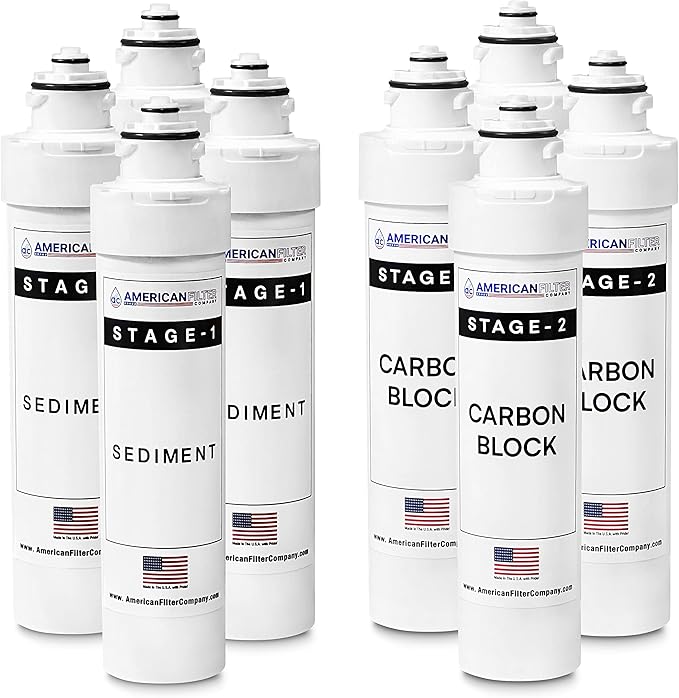 AFC Brand Model # AFC-B2-CMBPK 2-Stage Water Filters Replacement Kit, Compatible with Brio NFMCTO5MS2, NFMCTO5MS3, NFMPP5M and UV Water Cooler CLPOU720UVF3- Made in USA8Pk - AFC-B2-CMBPK-2Y