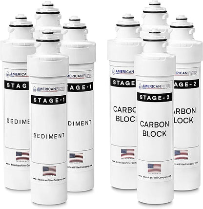 AFC Brand Model # AFC-B2-CMBPK 2-Stage Water Filters Replacement Kit, Compatible with Brio NFMCTO5MS2, NFMCTO5MS3, NFMPP5M and UV Water Cooler CLPOU720UVF3- Made in USA8Pk - AFC-B2-CMBPK-2Y