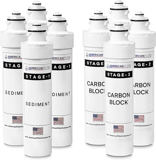 AFC Brand Model # AFC-B2-CMBPK 2-Stage Water Filters Replacement Kit, Compatible with Brio NFMCTO5MS2, NFMCTO5MS3, NFMPP5M and UV Water Cooler CLPOU720UVF3- Made in USA8Pk - AFC-B2-CMBPK-2Y